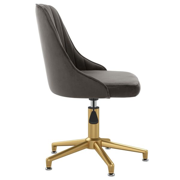 vidaXL Chaise pivotante &agrave; manger Gris fonc&eacute; Velours