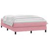 vidaXL Sommier &agrave; lattes de lit avec matelas rose 160x210 cm velours