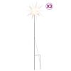 vidaXL Lumi&egrave;res de No&euml;l avec piquets 3 pcs LED pliable blanc 35 cm