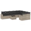 vidaXL Salon de jardin avec coussins 10 pcs gris clair r&eacute;sine tress&eacute;e