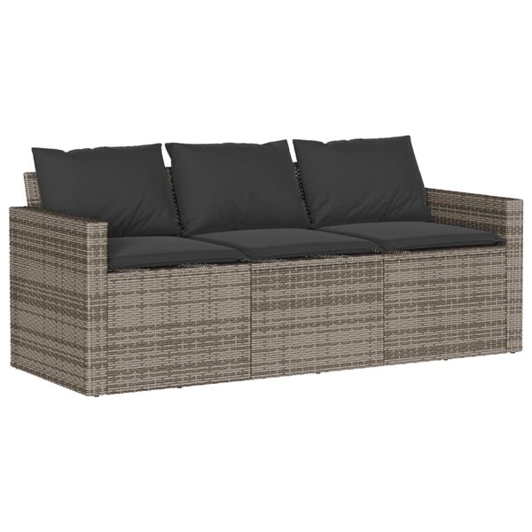 vidaXL Ensemble &agrave; manger de jardin et coussins 2 pcs gris rotin