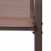 vidaXL Chaises empilables de jardin lot de 2 Marron Tissu textil&egrave;ne