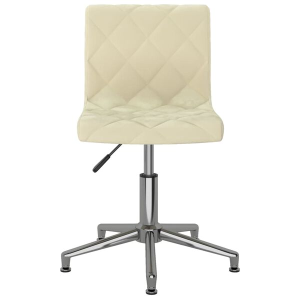 vidaXL Chaises pivotantes &agrave; manger lot de 2 cr&egrave;me velours