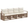 vidaXL Ensemble de canap&eacute; de jardin 4 pc Beige polyrotin