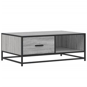 vidaXL Table basse sonoma gris 90x57x35 cm bois d'ing&eacute;nierie et m&eacute;tal