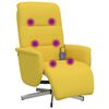 vidaXL Fauteuil inclinable de massage repose-pieds jaune clair tissu