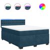 vidaXL Sommier &agrave; lattes de lit et matelas bleu 140x200 cm velours