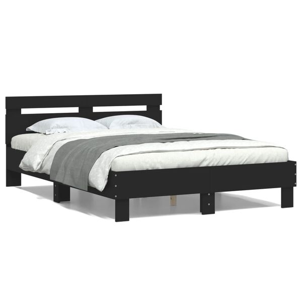 vidaXL Cadre de lit sans matelas noir 120x200 cm