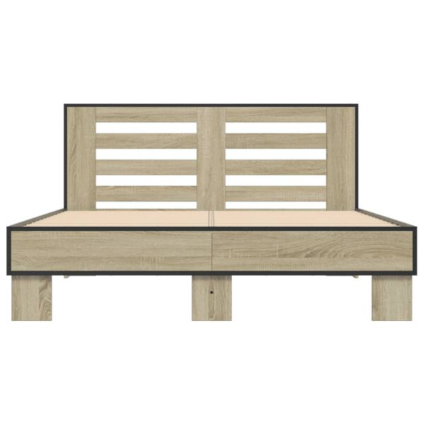 vidaXL Cadre de lit sans matelas ch&ecirc;ne sonoma 140x190 cm