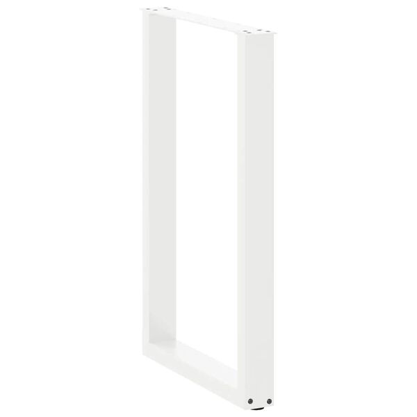 vidaXL Pieds de table de bar en U 2 pi&egrave;ces Blanc 60 x (90-91) cm Acier