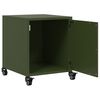 vidaXL Table de chevet vert olive 36x39x43,5 cm acier