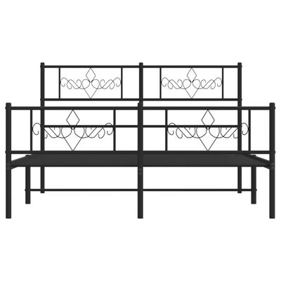 vidaXL Cadre de lit métal sans matelas avec pied de lit noir 120x200cm