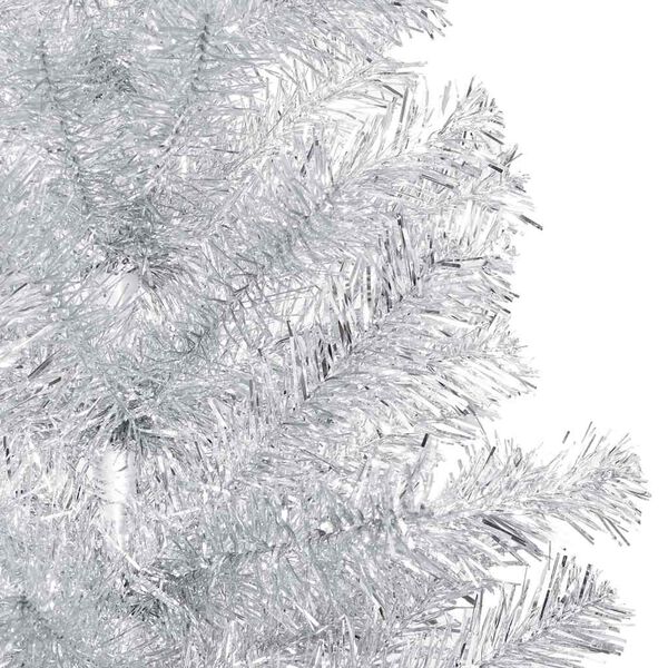 vidaXL Arbre de No&euml;l artificiel pr&eacute;-&eacute;clair&eacute;/boules argent&eacute; 240 cm PET
