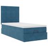 vidaXL Cadre de lit ottoman avec matelas bleu fonc&eacute; 100x200 cm velours