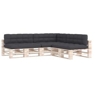 vidaXL Coussins de canap&eacute; palette lot de 7 Anthracite