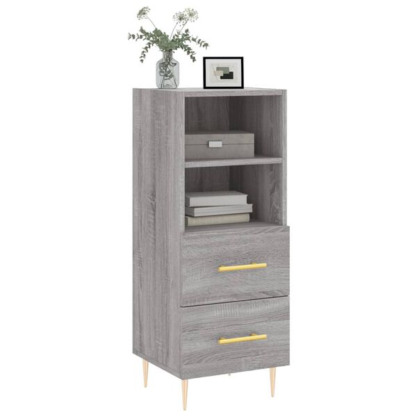 vidaXL Buffet Sonoma gris 34,5x34x90 cm Bois d'ing&eacute;nierie