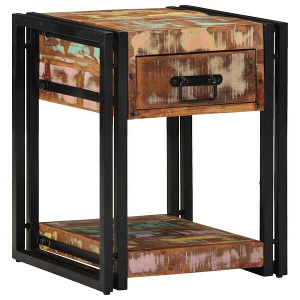 vidaXL Cabinet de chevet avec tiroir Multicolore 40 x 40 x 50 cm