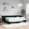 vidaXL Lit de jour avec gigogne et matelas vert fonc&eacute; 80x200cm velours