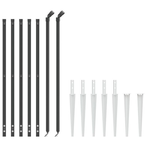 vidaXL Cl&ocirc;ture en treillis m&eacute;tallique et ancrage anthracite 0,8x10 m
