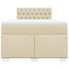 vidaXL Sommier &agrave; lattes de lit avec matelas Cr&egrave;me 120x200 cm Tissu