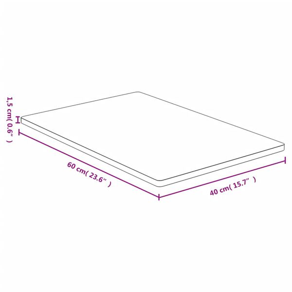 vidaXL Dessus de table 40x60x1,5 cm bambou
