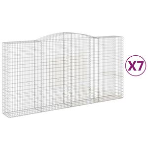 vidaXL Paniers &agrave; gabions arqu&eacute;s 7 pcs 400x50x200/220 cm Fer galvanis&eacute;