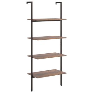 vidaXL &Eacute;tag&egrave;re inclin&eacute;e &agrave; 4 niveaux Marron fonc&eacute; et noir 64x35x152,5cm