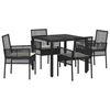 vidaXL Ensemble de salle &agrave; manger pour jardin 5 pcs Noir polyrotin