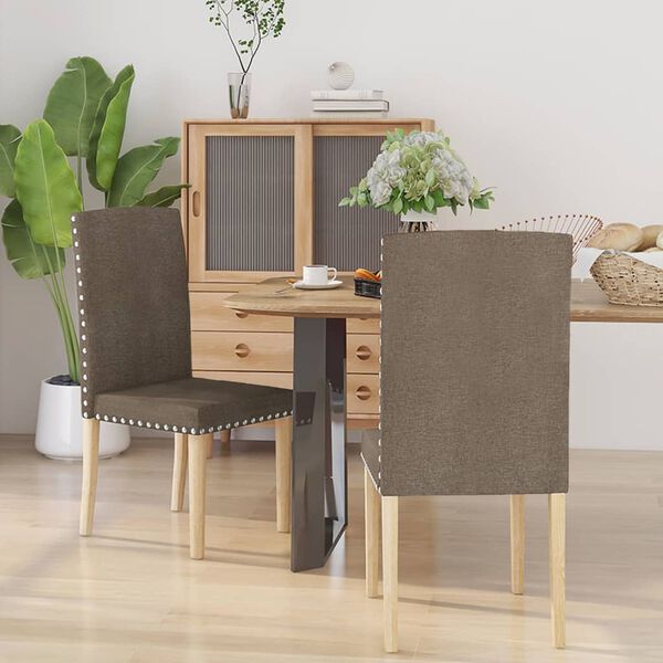 vidaXL Chaises &agrave; manger lot de 2 taupe tissu