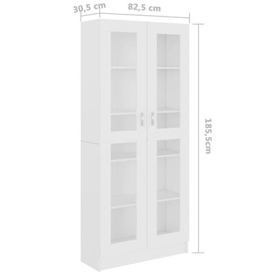 vidaXL Armoire à vitrine Blanc 82,5x30,5x185,5 cm Aggloméré
