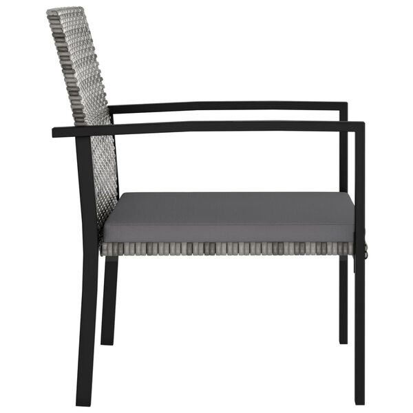 vidaXL Chaises à manger de jardin lot de 4 résine tressée gris