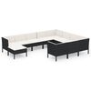 vidaXL Salon de jardin 11 pcs avec coussins R&eacute;sine tress&eacute;e Noir