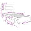 vidaXL Lit de Rangement Gris b&eacute;ton 90 x 190 cm Bois d'ing&eacute;nierie