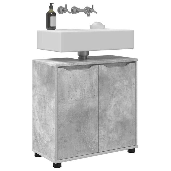 vidaXL Armoire de lavabo de salle de bain Gris b&eacute;ton 60 x 30 x 60 cm