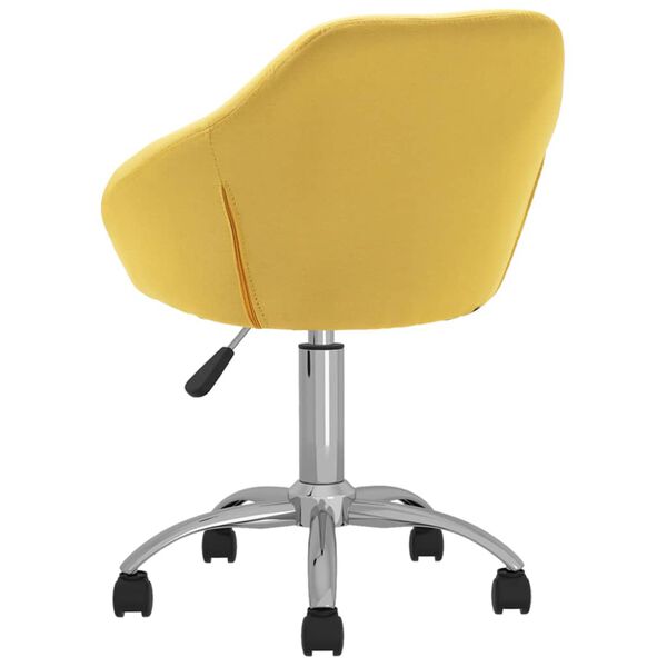 vidaXL Chaise pivotante de salle &agrave; manger Jaune Tissu