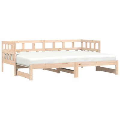 vidaXL Lit de jour et lit gigogne sans matelas 80x200 cm bois massif