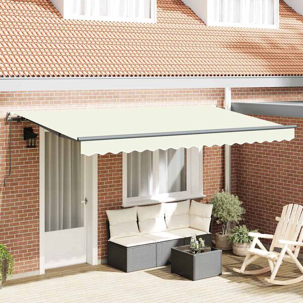 vidaXL Auvent R&eacute;tractable Cr&egrave;me 400 x 200 cm tissu