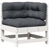 vidaXL Salon de jardin avec coussins 6 pcs blanc bois de pin massif