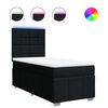 vidaXL Sommier &agrave; lattes de lit avec matelas Noir 90x190 cm Tissu