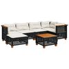 vidaXL Salon de jardin 7 pcs avec coussins noir r&eacute;sine tress&eacute;e