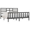 vidaXL Cadre de lit sans matelas gris 200x200 cm bois massif de pin