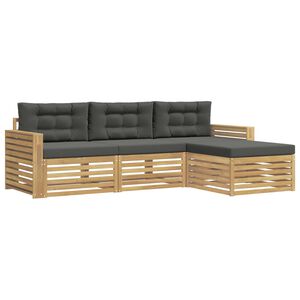 vidaXL Ensemble de canap&eacute;s d'ext&eacute;rieur 4 pc Blanc et anthracite