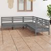 vidaXL Salon de jardin 5 pcs Bois de pin massif Gris