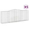 vidaXL Paniers &agrave; gabions arqu&eacute;s 5 pcs 400x50x140/160 cm Fer galvanis&eacute;