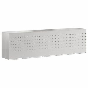 vidaXL Rangement de poubelle &agrave; roulettes pour 3 poubelles Argent