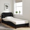 vidaXL Lit avec matelas Hvar noir 90x200 cm tissu