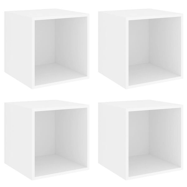 vidaXL Armoires murales 4 pcs Blanc 37x37x37 cm Bois d&rsquo;ing&eacute;nierie