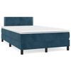 vidaXL Sommier &agrave; lattes de lit et matelas bleu fonc&eacute; 120x190cm velours