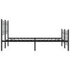 vidaXL Cadre de lit m&eacute;tal sans matelas avec pied de lit noir 135x190cm