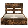 vidaXL Lit de Rangement Ch&ecirc;ne fum&eacute; 120 x 200 cm Bois d'ing&eacute;nierie